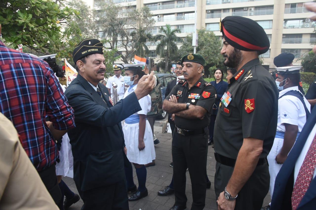 The parade also included participation by Army band, NCC and SCC cadets and is aimed at creating awareness among the citizens about the glorious contribution of the veterans in service of the nation